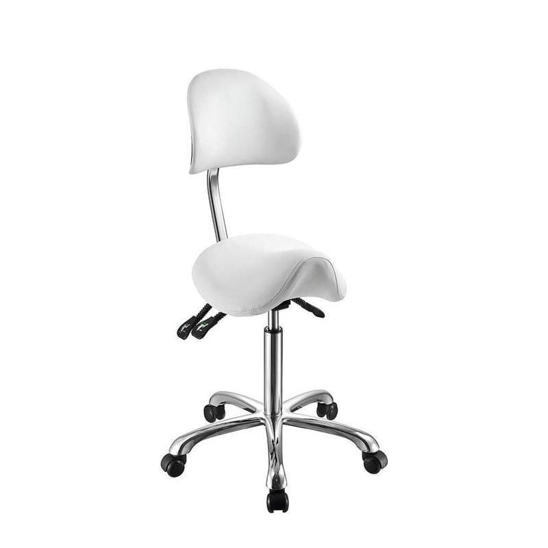 Taburete con respaldo envolvente y asiento de montar | Noble