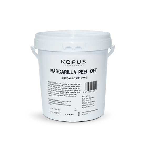 Mascarilla Peel Off Alginato Extracto de Uvas Kefus (500 g)