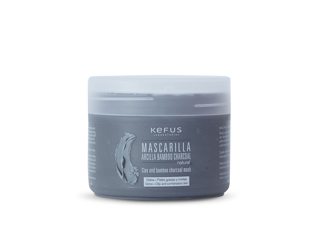 Mascarilla de Arcilla Bamboo Charcoal natural Kefus (250 ml)