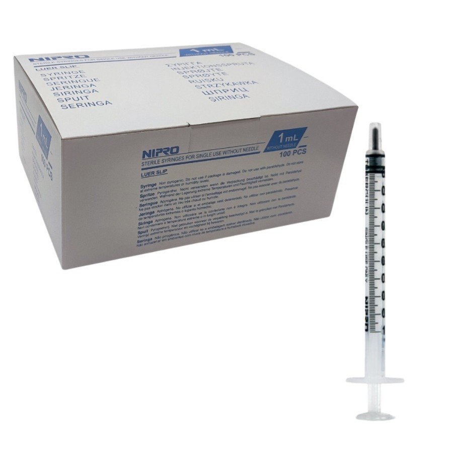 Jeringa Tuberculina 1ml | Luer Slip 3 Cuerpos | NIPRO (100 uds)
