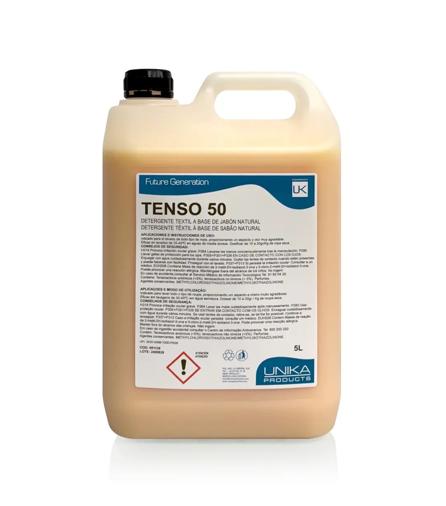 Detergente Neutro a Base de Jabon Natural | TENSO 50 (5L)