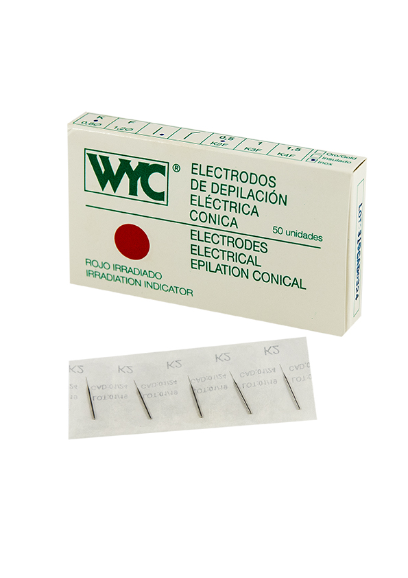 Agujas Depilación Eléctrica 'F' | Oro Cónica | WYC (50 uds)