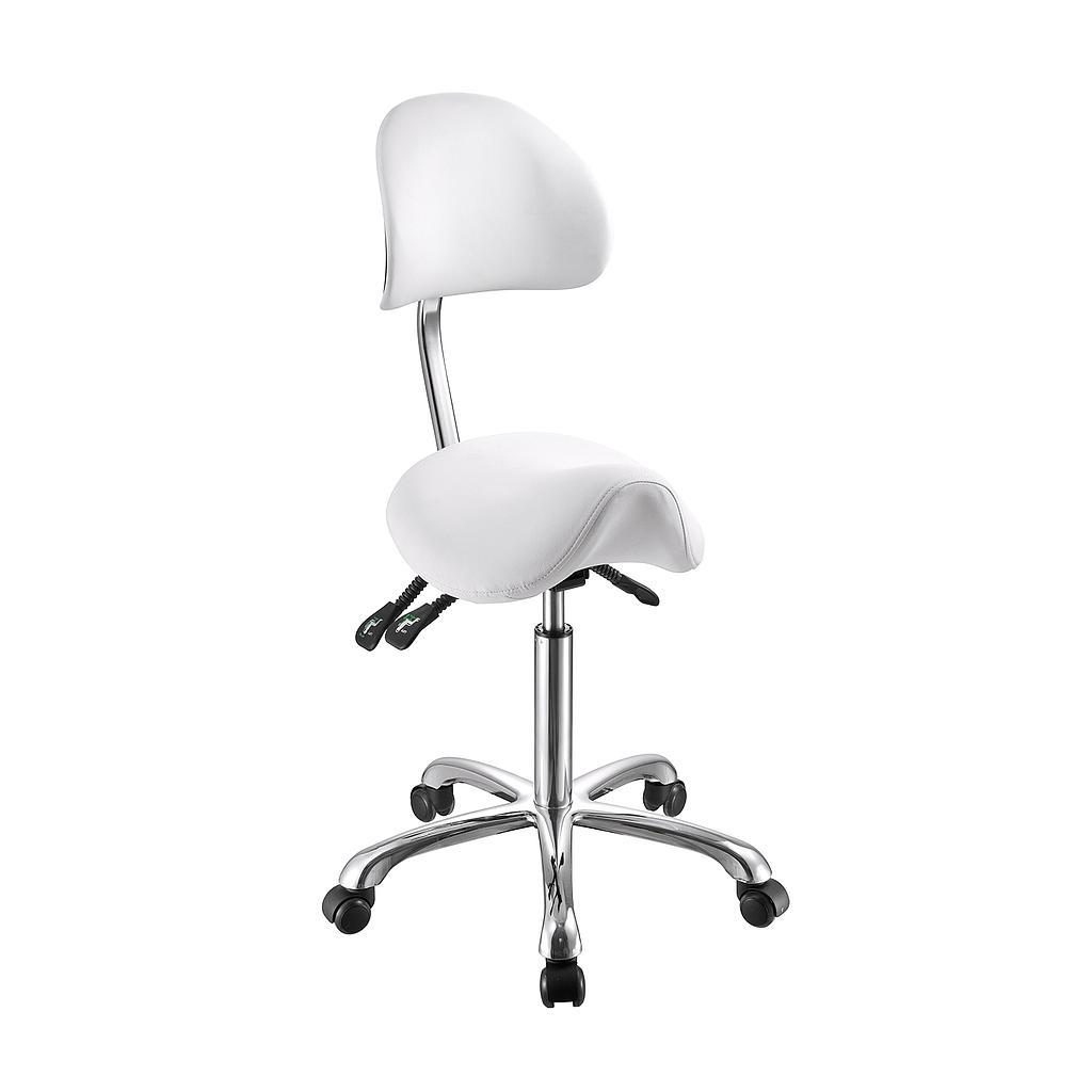 Taburete con respaldo envolvente y asiento de montar | Noble