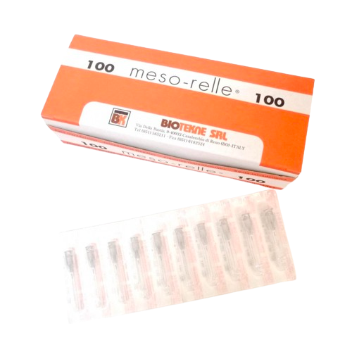 Aguja Mesoterapía 27G Meso-Relle | 0,40 x 12mm (100 Uds)