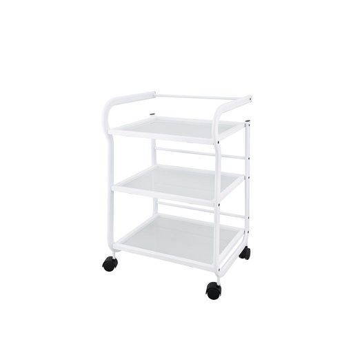 [035-054] Carrito Metálico Blanco de Diseño Minimalista Help | Weelko
